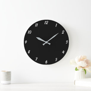 Black White Classy Elegant Custom Colour Gift Large Clock