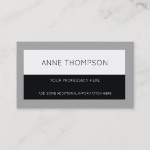 Black & White, Classy & Modern Professional Business Card