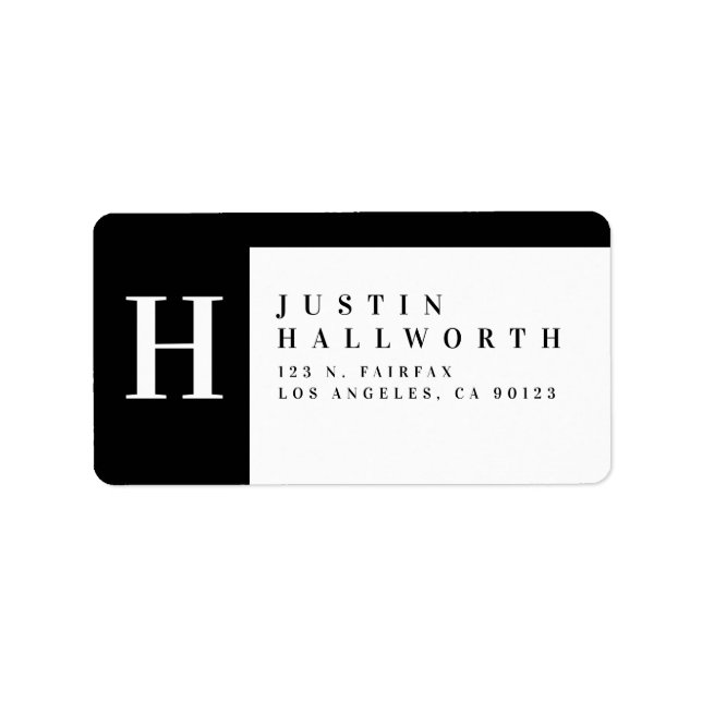 Black & White | Classy Return Address Label (Front)