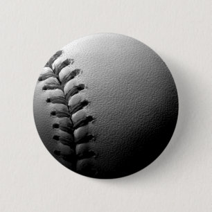 Black & White Close-up Baseball 2 Inch Round Button