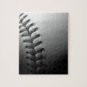 Black & White Close-up Baseball Jigsaw Puzzle
