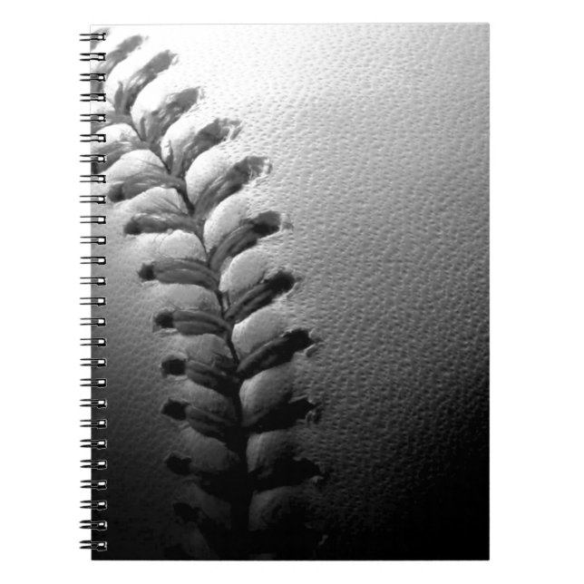 Black & White Close-up Baseball Notebook (Front)