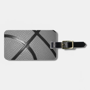 Black & White Close-Up Basketball Luggage Tag