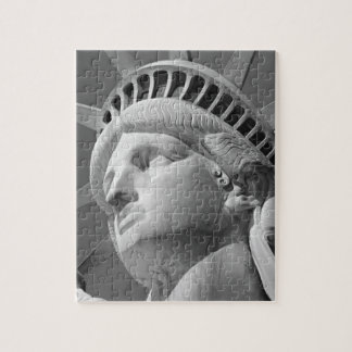 Black & White Close-up Statue of Liberty Jigsaw Puzzle