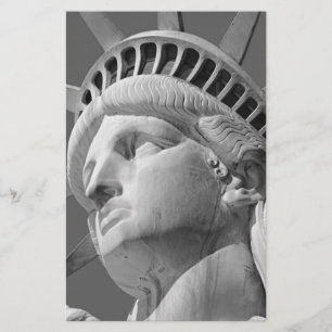 Black & White Close-up Statue of Liberty Stationery