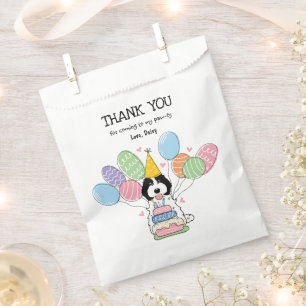 Black White Cockapoo Cavapoo Birthday Party Favour Bag