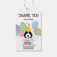 Black White Cockapoo Cavapoo Birthday Party Favour