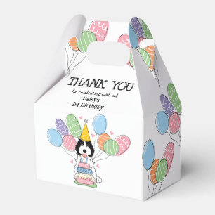 Black White Cockapoo Cavapoo Birthday Thank You Favor Box