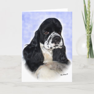 Black/white Cocker Spaniel Card
