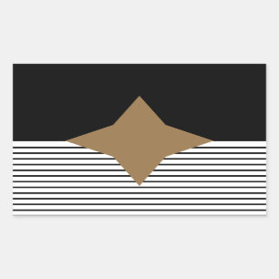 Black White Colorblock & Brown Diamond Sticker