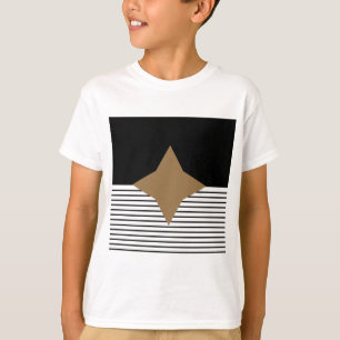 Black White Colorblock & Brown Diamond T-Shirt