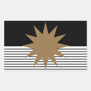 Black White Colorblock & Brown Sun Sticker