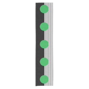Black White Colorblock & Green Circle Short Table Runner