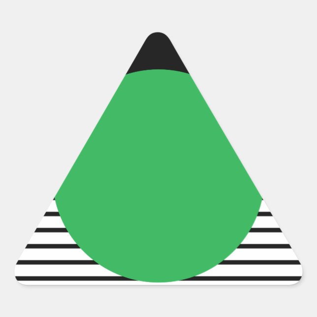 Black White Colorblock & Green Circle Triangle Sticker (Front)