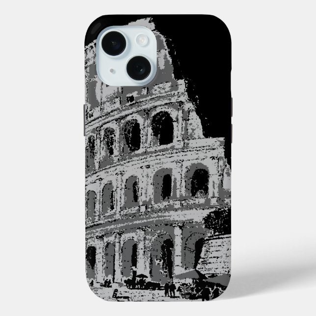 Black & White Colosseum Case-Mate iPhone Case (Back)