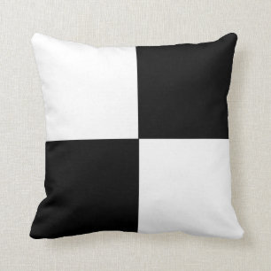 Black & White Colour Block Throw Pillow