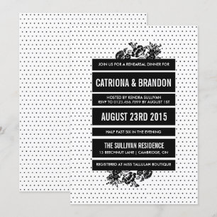 Black & White Colour Blocking Rehearsal Invitation