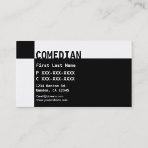 Black white Comedian business cards
