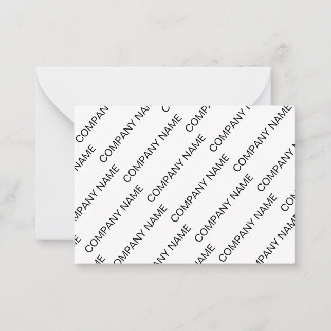 Black White Company Co Pattern Note Card (Front)
