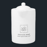Black White Company Custom Square Business Logo<br><div class="desc">Promote your business with this elegant,  minimalist teapot,  featuring custom logo & text. Easily add your own logo by clicking on the "personalize" option.</div>