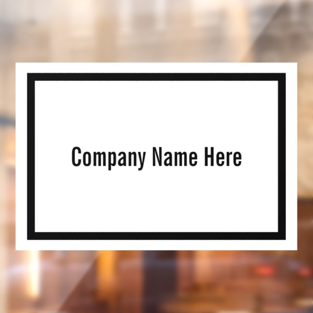 Black & White Company Name Here Text Template Window Cling (Sheet 2)