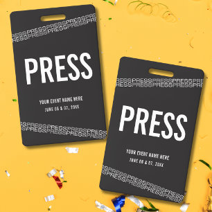 Black White Concert All Access Pass Press Badge
