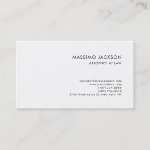 Black White Consultant Attorney at Law Minimalist Business Card