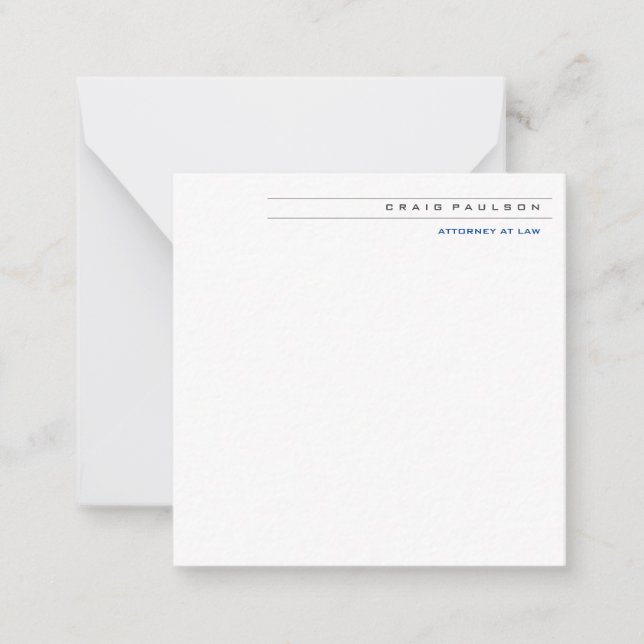 Black White Consultant Attorney at Law Profession Card (Front)