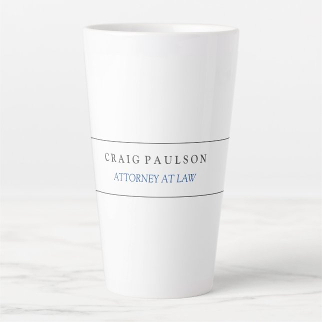 Black White Consultant Attorney at Law Profession Latte Mug (Front)
