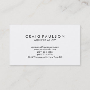 Black White Consultant Attorney Business Card
