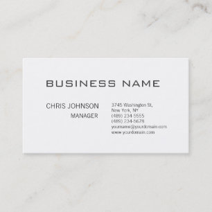 Black White Contemporary Manager Business Card