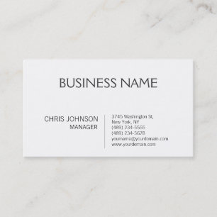 Black White Contemporary Manager Business Card