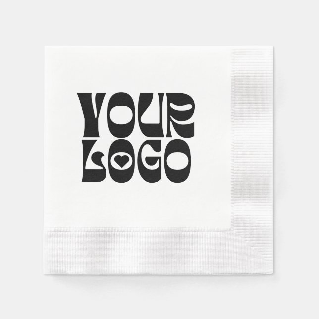 Black & White Corporate Business Logo Napkin (Front)