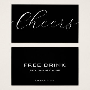 Black White Corporate Drink Voucher Drink Ticket 