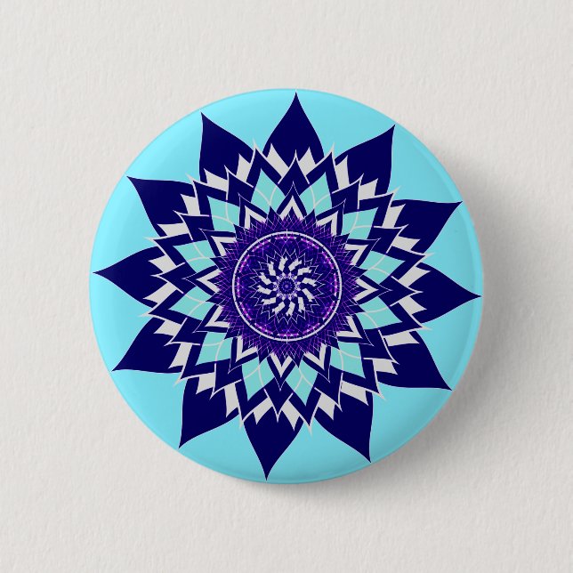 black&white cosmos 2 inch round button (Front)