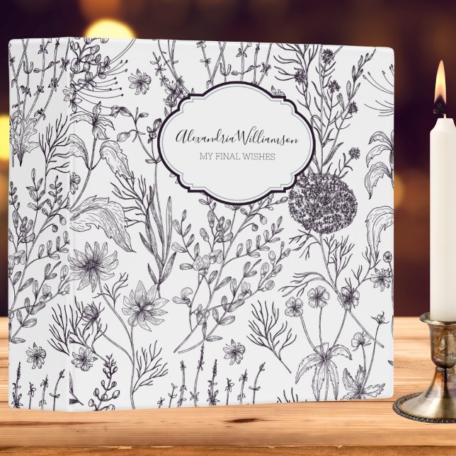 Black & White Country Floral End of Life Planner  Binder (Creator Uploaded)
