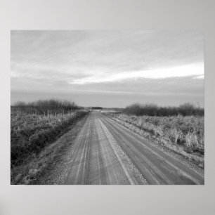 Black & White Country Road 20x16 Poster Imprimer