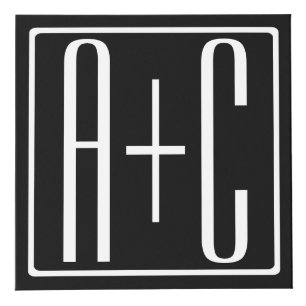 Black & White   Couples Initials Cube