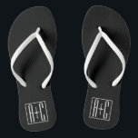 Black & White | Couples Initials Flip Flops<br><div class="desc">Perfect for a dual monogram or even a logo..

Thank you for your Purchase!</div>