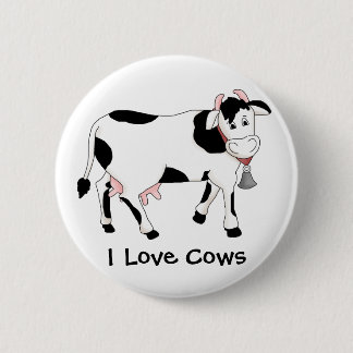 Black & White Cow 2 Inch Round Button