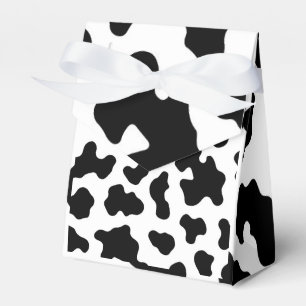 Black & White Cow Cowhide Print Birthday Party Favor Box