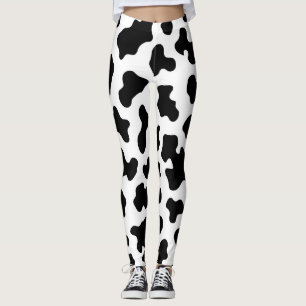 Black & White Cow Cowhide Print Leggings