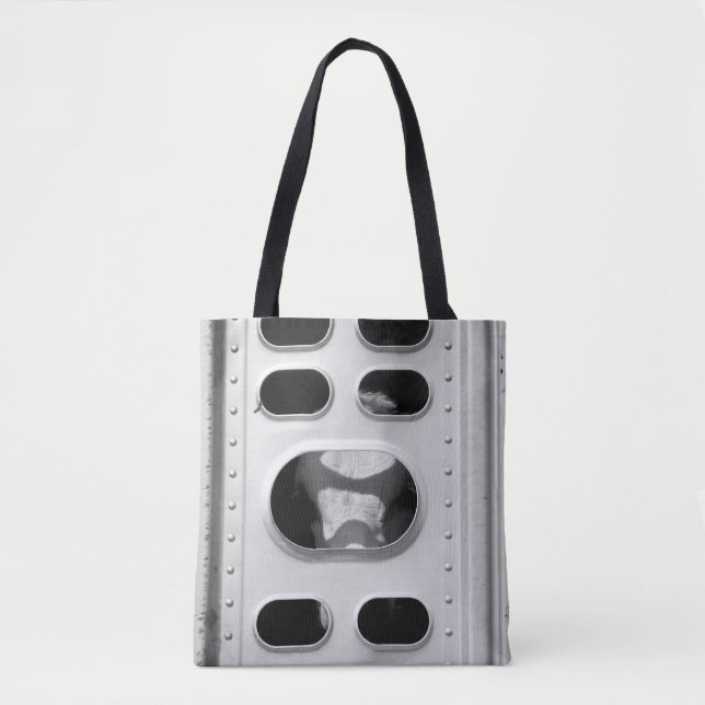 Black & White Cow in a Cattle Truck Medium Tote Bag (Front)