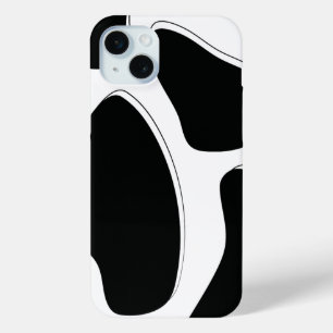 Black White Cow Pattern iPhone 15 Mini Case