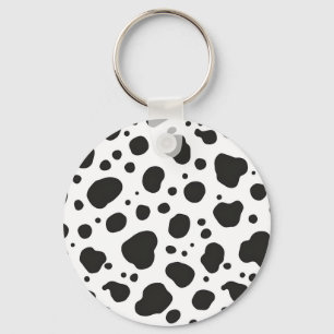 Black White Cow Pattern Keychain