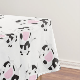 Black White Cow Pattern Tablecloth