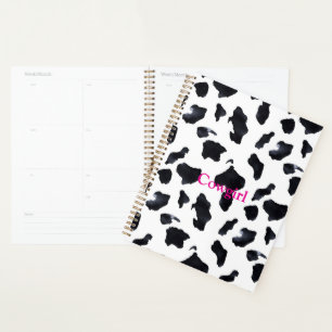 Black White Cow Print Cowgirl Planner