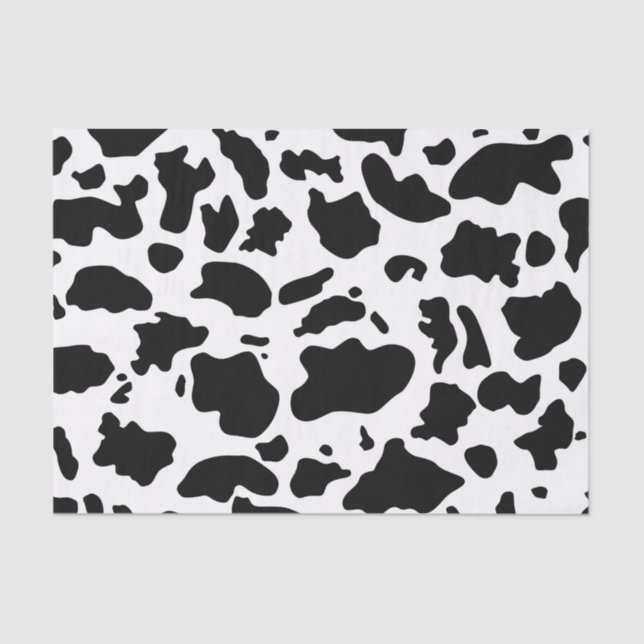 Black White Cow Spots Farm Animal Decoupage Tissue Paper (Front)