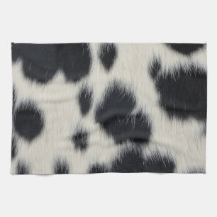 black white cow texture fur skin leather animal ha kitchen towel