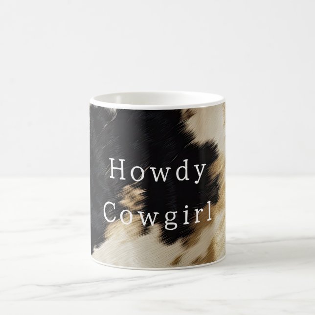 Black White Cowhide Coffee Mug (Center)